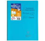 Cahier Travaux Pratiques piqué Koverbook 24x32cm 64 pages grands carreaux + uni 90 g couverture polypropylène transparent - Assortis