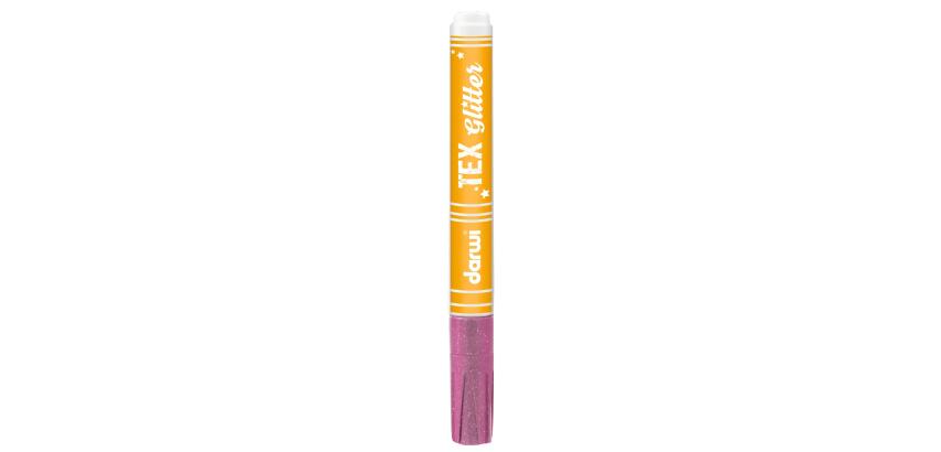 DARWI Marqueur Peinture Textile Pailletée Pointe Conique Fine 2mm - Rose