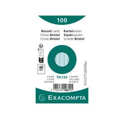 Exacompta Pack of 100 record cards 75X125 Lined