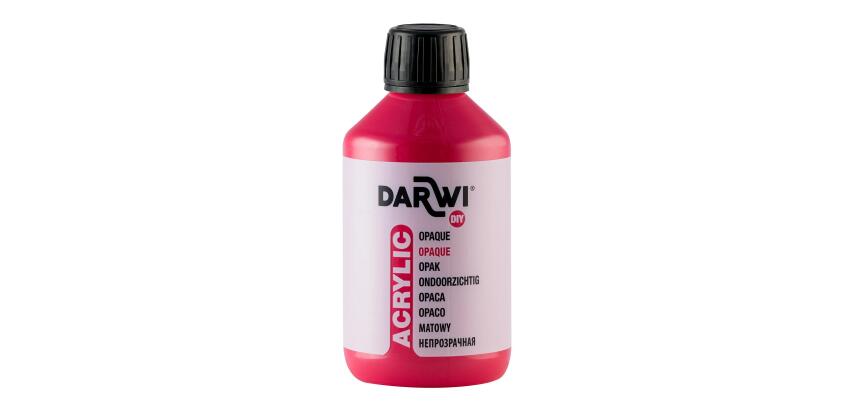 DARWI Acrylfarbe opak, Flasche 250ml, Zinnoberrot - Zinnober