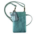 Ginkgo, Pochette téléphone & accessoires en cuir (Petite sacoche pour téléphone 10,5x16,5 cm + porte-cartes 7,5x10,5 cm + porte-clés 7x6,5 cm)