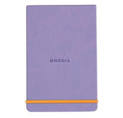 Rhodiarama Webnotepad met harde omslag A5, 96 blad, gelijnd en microgeperforeerd papier van 90g in ivoorkleur, sluiting met elastiek - Iris