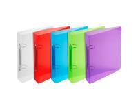 Classeur 2 anneaux plastifié Exacompta Crystal A5 - Dos 4 cm couleurs assorties