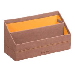 Rhodiarama brievenhouder in Italiaans kunstleer 25x10x14 cm - Bois de rose