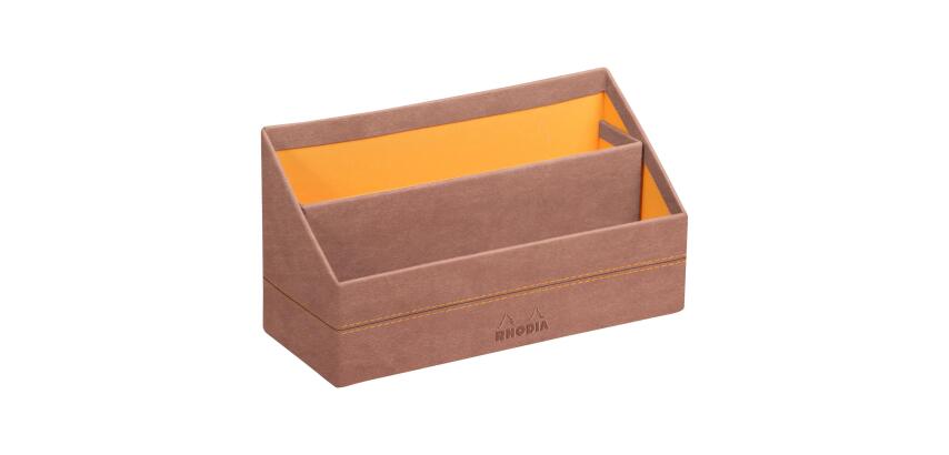Rhodiarama brievenhouder in Italiaans kunstleer 25x10x14 cm - Bois de rose