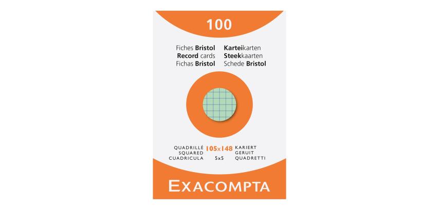 Fichas de cartulina bristol 205 g/m2 - Cuadricula - 105x148 mm - Colores surtidos