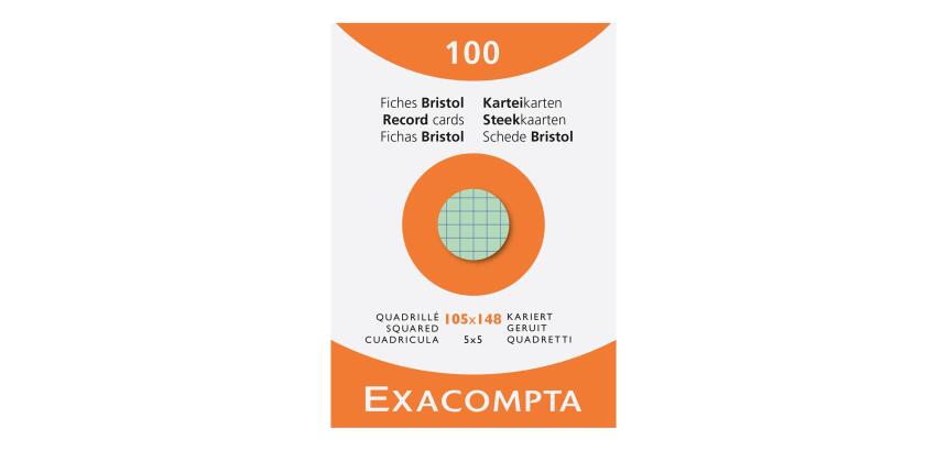 Pk 100 Exa Record Cards 5/5 105x148 Ast - Assorted colours