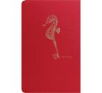 Flying Spirit Red carnet piqûre textile 11x17cm 96p ligné motifs assortis papier ivoire 90g - Rouge