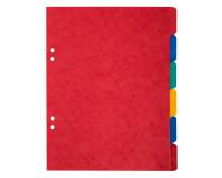 Intercalaire 17 x 22 cm carte lustrée Exacompta 6 onglets neutres multicolores - 1 jeu