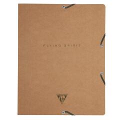 Flying Spirit, braune Sammelmappe mit Gummizug und 3 Klappen, 24x32cm, Motive sortiert - Braun