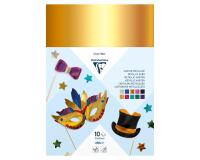 CARTON MÉTALLISÉ, Sachet de 10 feuilles 230g/m2 au format 25x35cm - Assortiment
