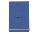 Rhodiarama Webnotepad 9x14 cm, mit festem Einband, 96 Blatt liniert, mikroperforiert, Papier elfenbein 90g, mit Gummizugverschluss - Saphir
