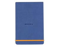Rhodiarama Webnotepad rembordé rigide 9x14 cm 192 pages ligné microperforé papier ivoire 90g fermeture élastique - Saphir