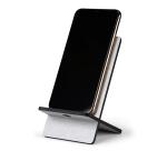 Rhodiarama support pour téléphone mobile simili cuir italien 13x8x8,5 cm - Argent
