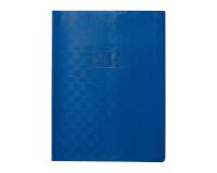 Protège-cahiers grain madras avec rabats marque-pages PVC 22/100ème 24x32 cm - Bleu