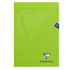 Cahier piqué Mimesys A4 48 pages grands carreaux couverture polypropylène - Vert
