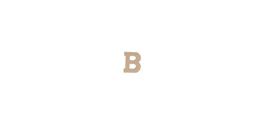Lettre B kraft 20cm - Kraft