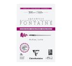 Clairefontaine Fontaine Watercolour Block - 10 x 15cm - 15 Sheets - 300gsm - Cold Pressed