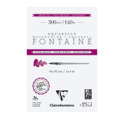 Fontaine Extraweiß feinkörnig, Block 4-seitig geleimt, 15 Bogen 300g 10x15 cm
