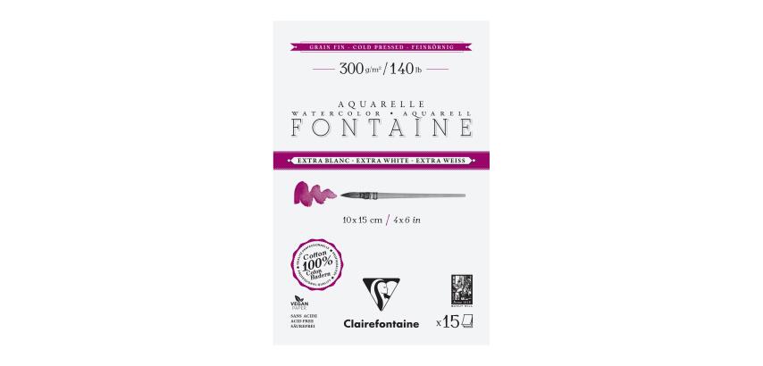 Fontaine Extra Blanc Grain Fin bloc collé 4 côtés 15F 10x15cm 300g