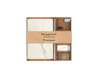 Tulip paper, Kit de papeterie contenant un carnet 11x17 cm 64 pages lignées, un crayon de papier, 2 pinces doubles-clip, 10 trombones et une gomme