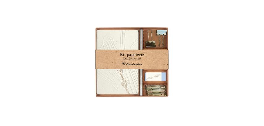 Tulip paper, Kit de papeterie contenant un carnet 11x17 cm 64 pages lignées, un crayon de papier, 2 pinces doubles-clip, 10 trombones et une gomme