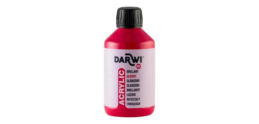 Darwi Flacon de 250 ml de Peinture Acrylique Universelle Brillante - vermillon