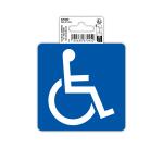 Paneel in slipvrij klevend PVC 'Toegang voor gehandicapten' 10 cm blauw