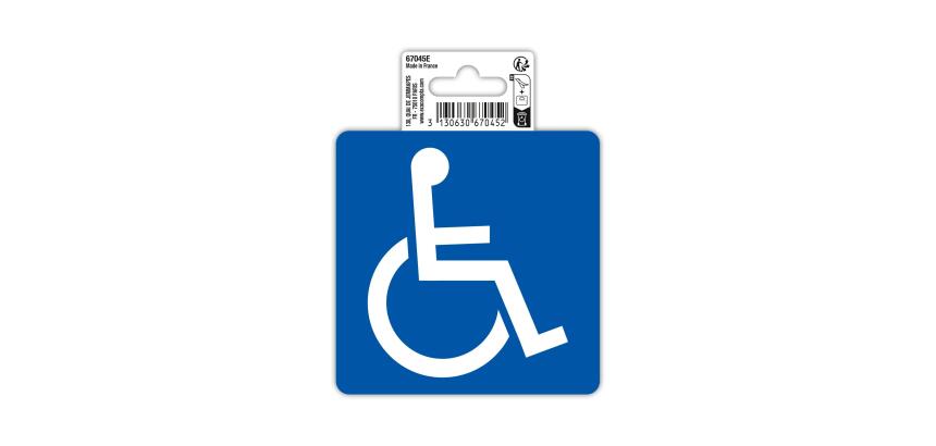 Exacompta, Hinweisschild selbstklebend, PVC, für Menschen mit Behinderung/Schwerbehindertenausweis/barriefrefreier Zugang 10 cm - Blau