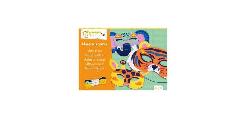 Boîte créative, Masques à coudre, Animaux de la savane - Multicolore
