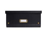 Boîte de rangement à plat carton 33x50x16cm Néo Déco - Noir
