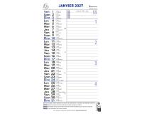 Calendrier bloc mensuel avec feuillets détachables sans support 15,5 x 28,5 cm 2027