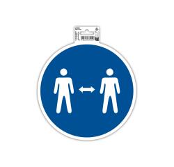 Zelfklevend bord afstand houden 20cm - Blauw