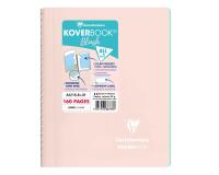 Cahier reliure intégrale enveloppante Koverbook Blush A5 160 pages ligné couverture polypropylène opaque bicolore - Rose poudré/Menthe à l'eau