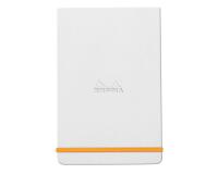 Rhodiarama Webnotepad rembordé rigide A5 192 pages ligné microperforé papier ivoire 90g fermeture élastique - Blanc