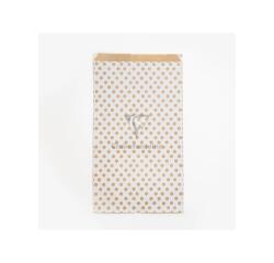 Sach.x50 poch. Kraft, GF pois fond blanc - Blanc