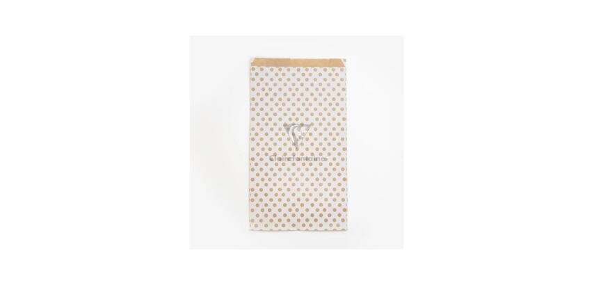Sach.x50 poch. Kraft, GF pois fond blanc - Blanc