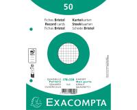 Pk50 Exa Rec Cards 17x22cm Sq Punch Wht - White