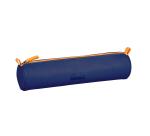 Rhodiarama trousse ronde simili cuir italien 5x21,5 cm - Bleu nuit