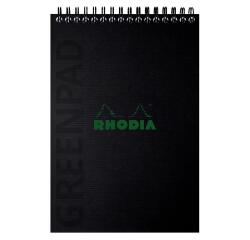Blok met integrale binding GREENPAD, A5+, geruit, zwart