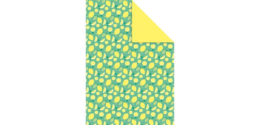 DECORATIV', Paquet de 25 feuilles 160g/m2 au format 21x29,7cm - Fraîcheur citron 2 - Multicolore