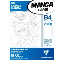 Blok Manga Storyboard 100 blad 55g B4 (27,5x37,4cm) raster met 6 verdelingen
