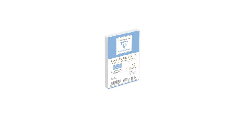 Paquet de 50 Cartes de visite 82x128mm - Bristol 220g/m2 - Blanc