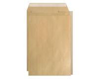 Boite de 100 Pochettes Kraft Adour Brun avec Dos Rigide en Carton C4-229x324 mm - Auto-Adhésives - 90g/m2 - Brun