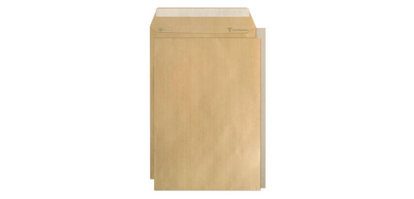 Boite de 100 Pochettes Kraft Adour Brun avec Dos Rigide en Carton C4-229x324 mm - Auto-Adhésives - 90g/m2 - Brun