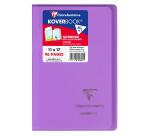 Carnet piqué Koverbook 11x17cm 96 pages petits carreaux couverture polypropylène transparent - Assortis