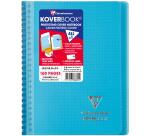 Carnet reliure intégrale enveloppante Koverbook A5 160 pages petits carreaux couverture polypropylène transparent - Assortis