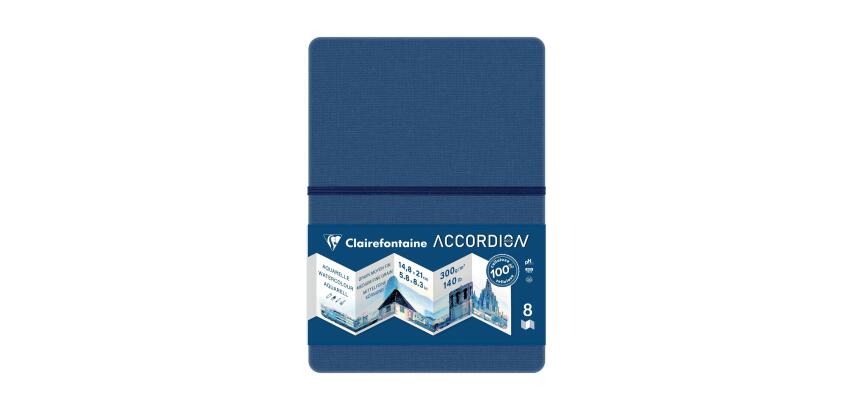 Accordion Boek accordeonboek 9F A5 300g - Blauw