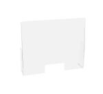 Exacompta - réf. 80458D - ExaScreen Barrière de protection contre les éternuements et les postillons - Vitrine Pare-haleine ou hygiaphone de comptoir (à poser) H58cmXL95cm - Cristal