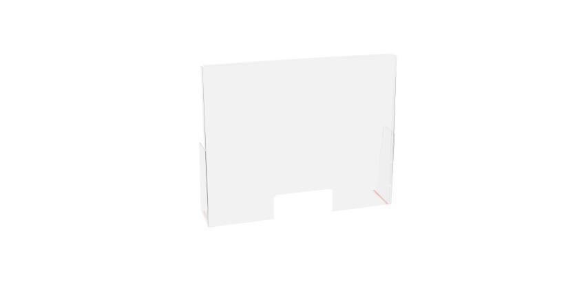 Exacompta - réf. 80458D - ExaScreen Barrière de protection contre les éternuements et les postillons - Vitrine Pare-haleine ou hygiaphone de comptoir (à poser) H58cmXL95cm - Cristal